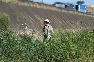 Roy Cowgill exploring the canal.